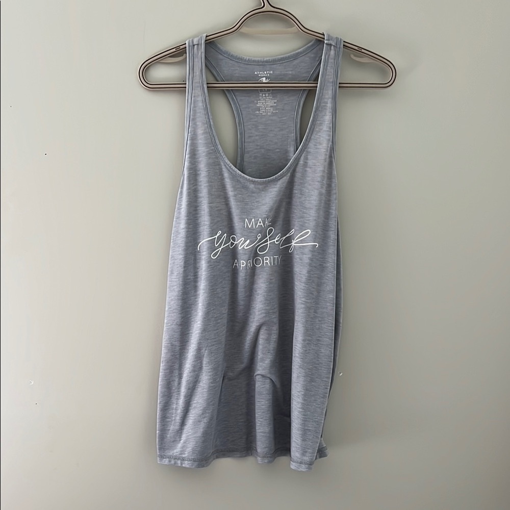 Athletic Works Gray Relaxed Backless Tank Top